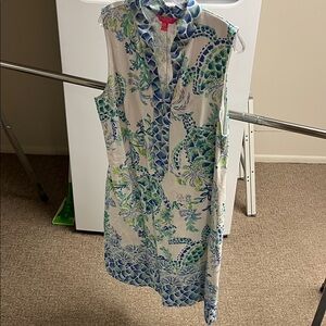 Lilly Pulitzer Blue and Green Floral Dress